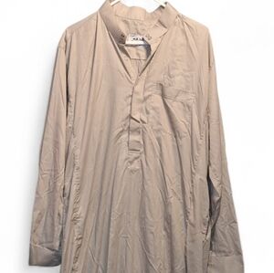 Men’s Thobe Dishdasha Beige XL Traditional Middle Eastern Robe Long Sleeve
